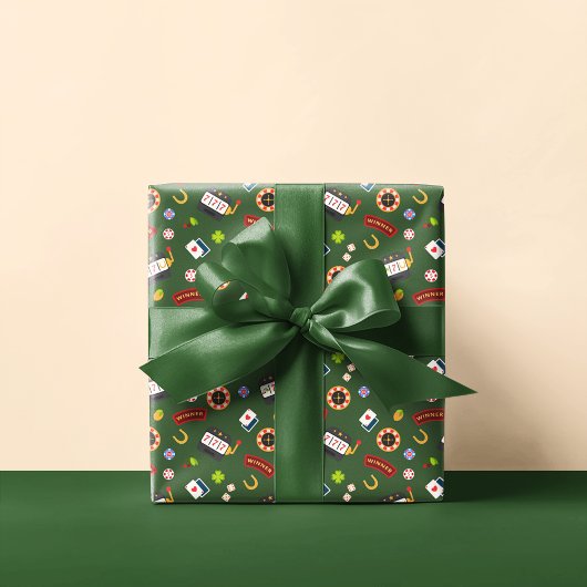 Casino Party | Grün Geschenkpapier