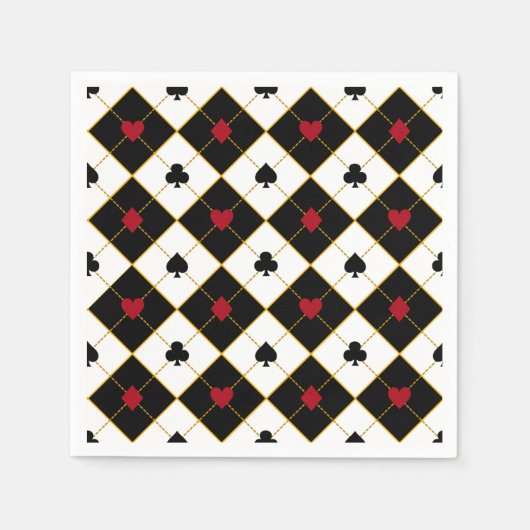 Casino Party Paper Napkins, Poker Spielkarten Serviette (Vorderseite)