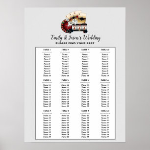CASINO Party Sitzschild, Hochzeitssitzkarte Poster