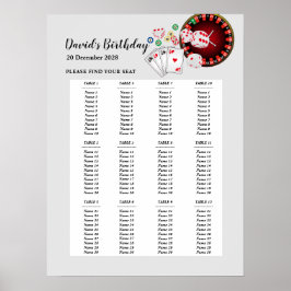 CASINO Party-Sitzzeichen, Geburtstagsfeiersitz Poster