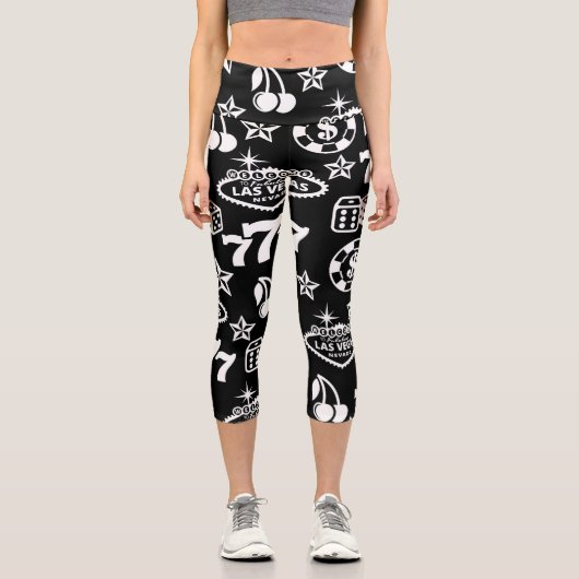 Casino Pattern Capri Leggings (Vorderseite)