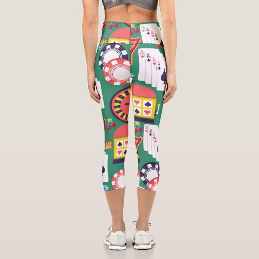 Casino Pattern Capri Leggings (Rückseite)
