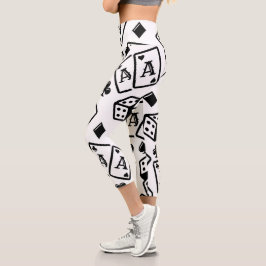 Casino Pattern Capri Leggings
