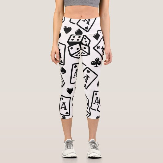 Casino Pattern Capri Leggings (Vorderseite)