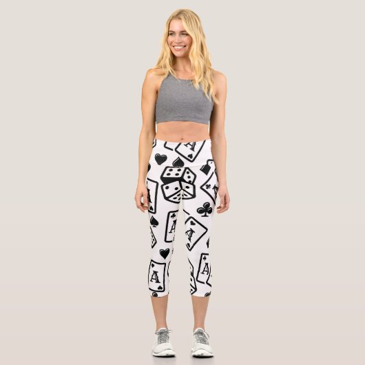 Casino Pattern Capri Leggings (Vorderseite)