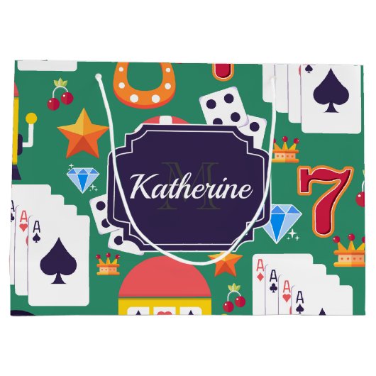 Casino Pattern Große Geschenktüte (Rückseite)