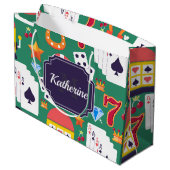 Casino Pattern Große Geschenktüte (Rückseite Schrägansicht)