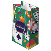 Casino Pattern Kleine Geschenktüte (Rückseite Schrägansicht)