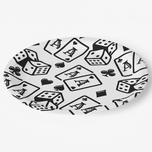 Casino Pattern Pappteller (Schrägansicht)
