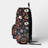 Casino pattern theme on black bedruckter rucksack (Rechts)