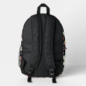 Casino pattern theme on black bedruckter rucksack (Rückseite)