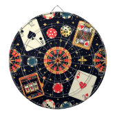 Casino pattern theme on black dartscheibe (vorne)