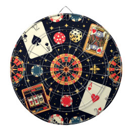 Casino pattern theme on black dartscheibe