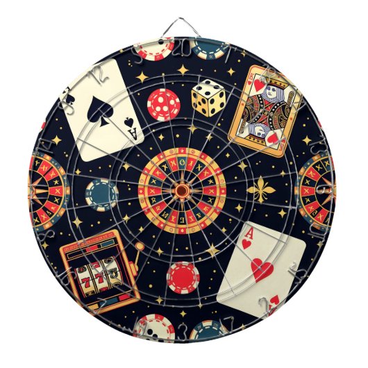 Casino pattern theme on black dartscheibe (vorne)