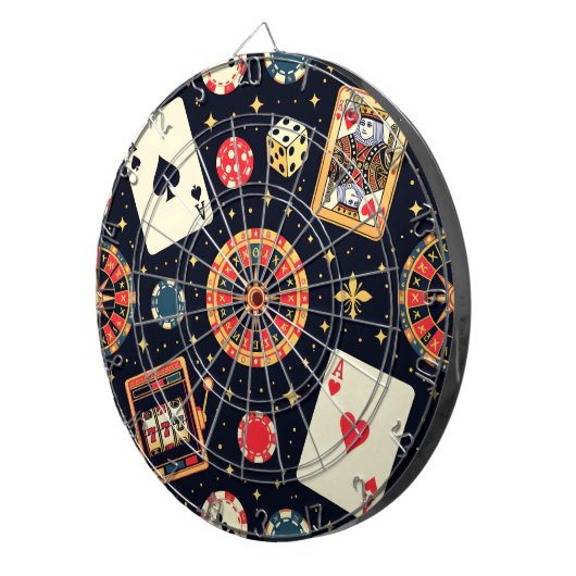 Casino pattern theme on black dartscheibe (Vorderseite rechts)