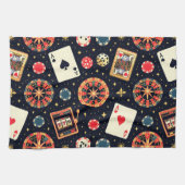 Casino pattern theme on black geschirrtuch (Horizontal)