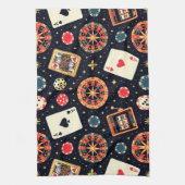 Casino pattern theme on black geschirrtuch (Vertikal)