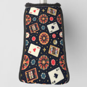 Casino pattern theme on black golf headcover (Rotieren 90)