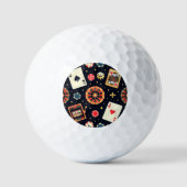 Casino pattern theme on black golfball (Vorderseite)