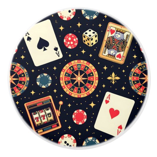 Casino pattern theme on black keramikknauf (Vorderseite)