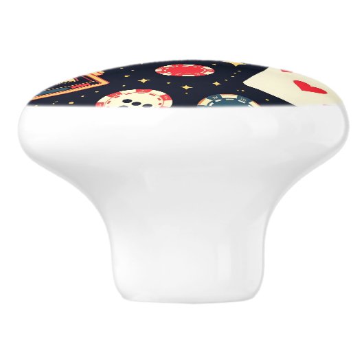 Casino pattern theme on black keramikknauf (Seitenansicht)