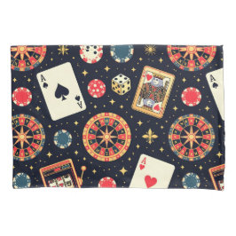 Casino pattern theme on black kissenbezug