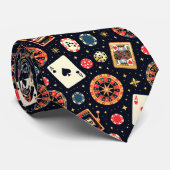 Casino pattern theme on black krawatte (Gerollt)
