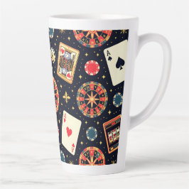 Casino pattern theme on black milchtasse