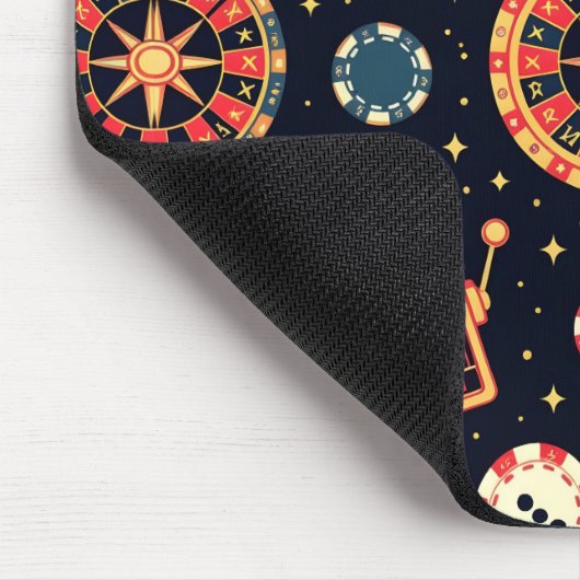 Casino pattern theme on black mousepad (Ecke)