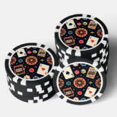 Casino pattern theme on black pokerchips (Stapel)