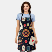 Casino pattern theme on black schürze (Getragen)