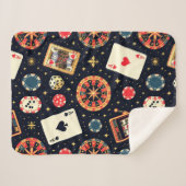 Casino pattern theme on black sherpadecke (Vorderseite (Horizontal))