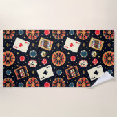 Casino pattern theme on black strandtuch (Vorderseite)