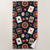Casino pattern theme on black strandtuch (Vorderseite)