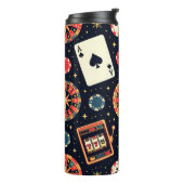Casino pattern theme on black thermosbecher (Nach links gedreht)