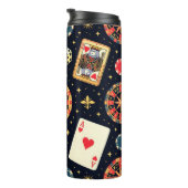 Casino pattern theme on black thermosbecher (Nach rechts gedreht)
