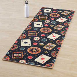 Casino pattern theme on black yogamatte
