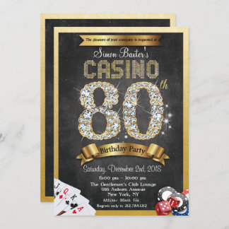 Casino Poker 80. Geburtstag Einladung
