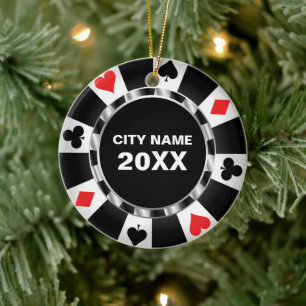 Casino-Poker-Andenken Weihnachten Keramik Ornament