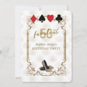 Casino Poker Art Deco 50 und fabelhafter Geburtsta Einladung (Rückseite)