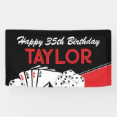 Casino Poker Card Geburtstag Party Bannersignatur Banner (Horizontal)