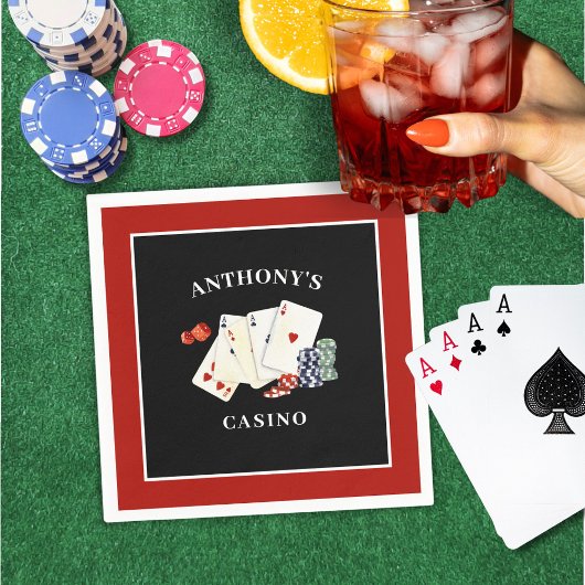 Casino Poker Card Party Personalisiert Serviette