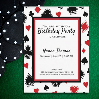 Casino Poker Card Spiel Thema Geburtstag Einladung
