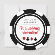 Casino Poker Chip Black and White Wedding