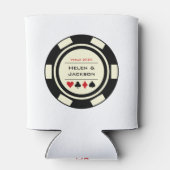 Casino Poker Chip Black Cream White Vegas Wedding Dosenkühler (Rückseite)