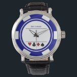 Casino Poker Chip Las Vegas Armbanduhr<br><div class="desc">Diese weiße und marineblau Poker Chip-Uhr wäre ein fantastisches Geschenk für sich selbst oder für den Casino-Liebhaber in Ihrem Leben. Personalisieren Sie das Design mit einem Namen. Vielleicht wird dies sein Glück an den Tischen!</div>