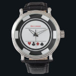 Casino Poker Chip Las Vegas Schwarz-weiß Armbanduhr<br><div class="desc">Diese weiße und schwarze Chip-Uhr wäre ein fantastisches Geschenk für sich selbst oder für den Casino-Liebhaber in Ihrem Leben. Personalisieren Sie das Design mit einem Namen.</div>