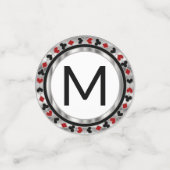 Casino Poker Chip - Rot und Schwarz Konfetti (Klein Vorderseite)