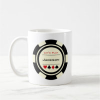Casino Poker Chip Schwarz Creme Rot mit Name