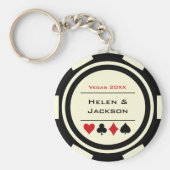 Casino Poker Chip Schwarz Offweiße Gastgeschenk Ho Schlüsselanhänger (Vorne)